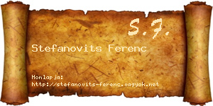 Stefanovits Ferenc névjegykártya