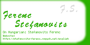 ferenc stefanovits business card